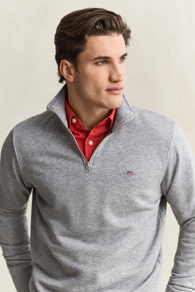 Shield sweatshirt met korte rits