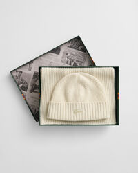 Cadeauset met beanie en sjaal met logo