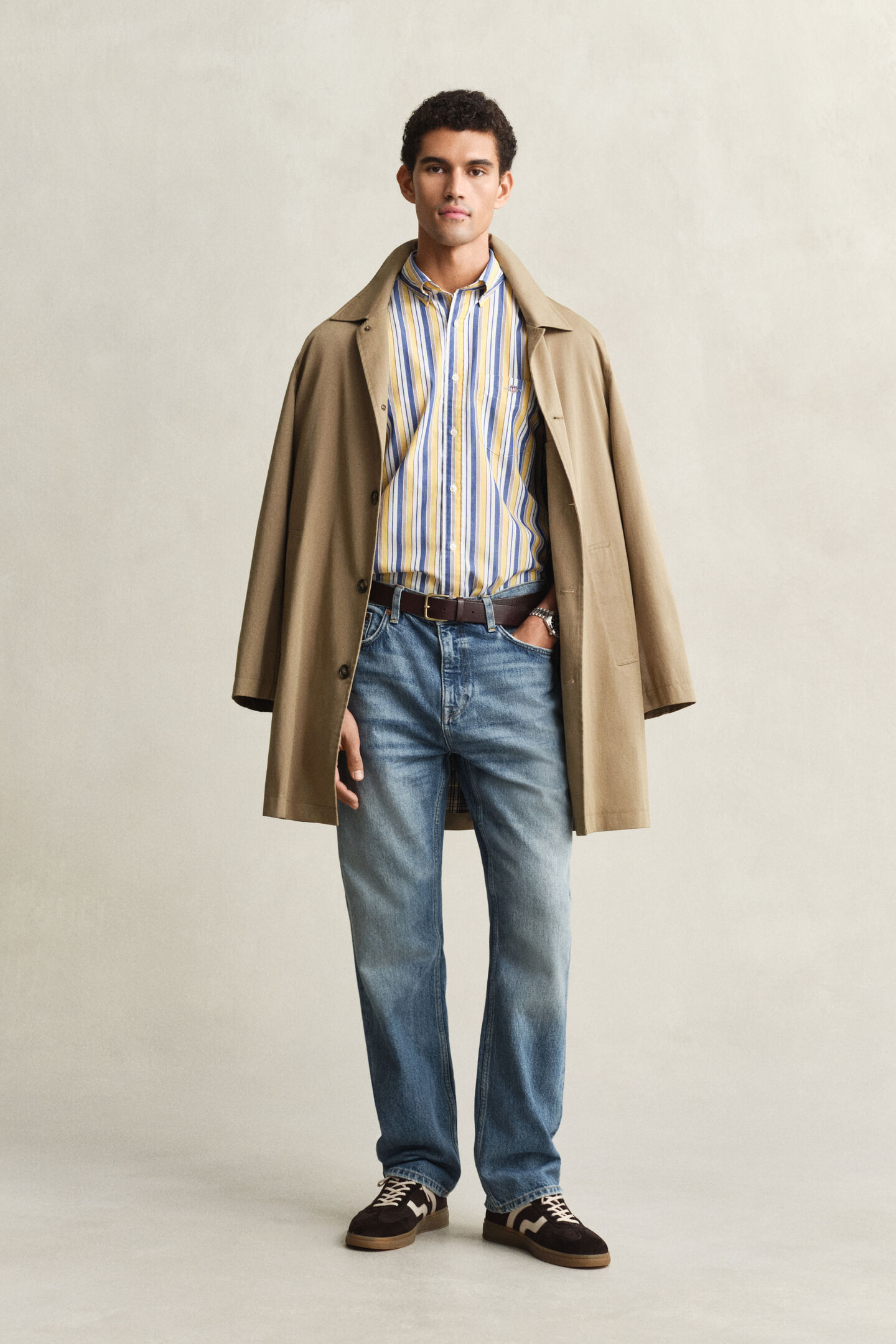 Regular Fit poplin overhemd met strepen