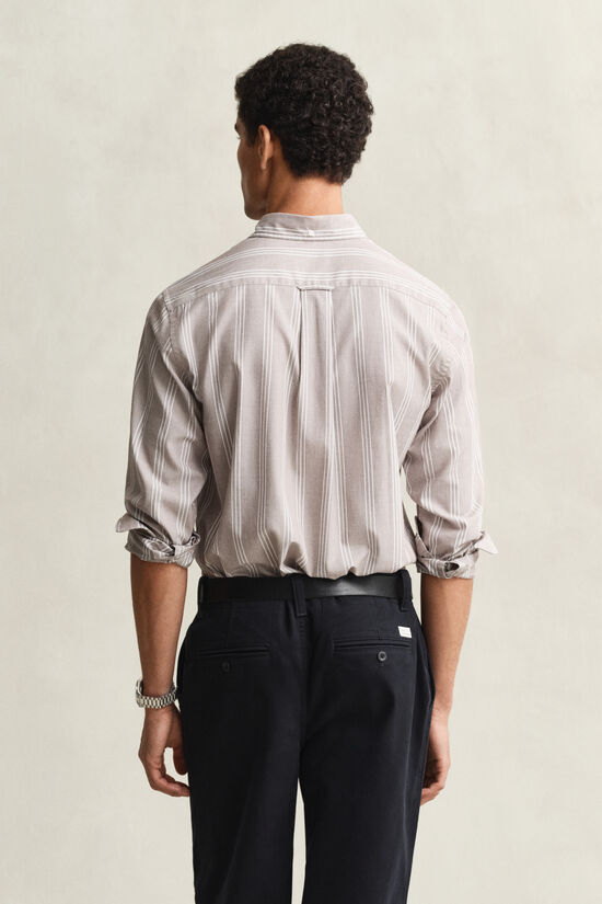 Regular Fit fil-&agrave;-fil poplin overhemd met strepen