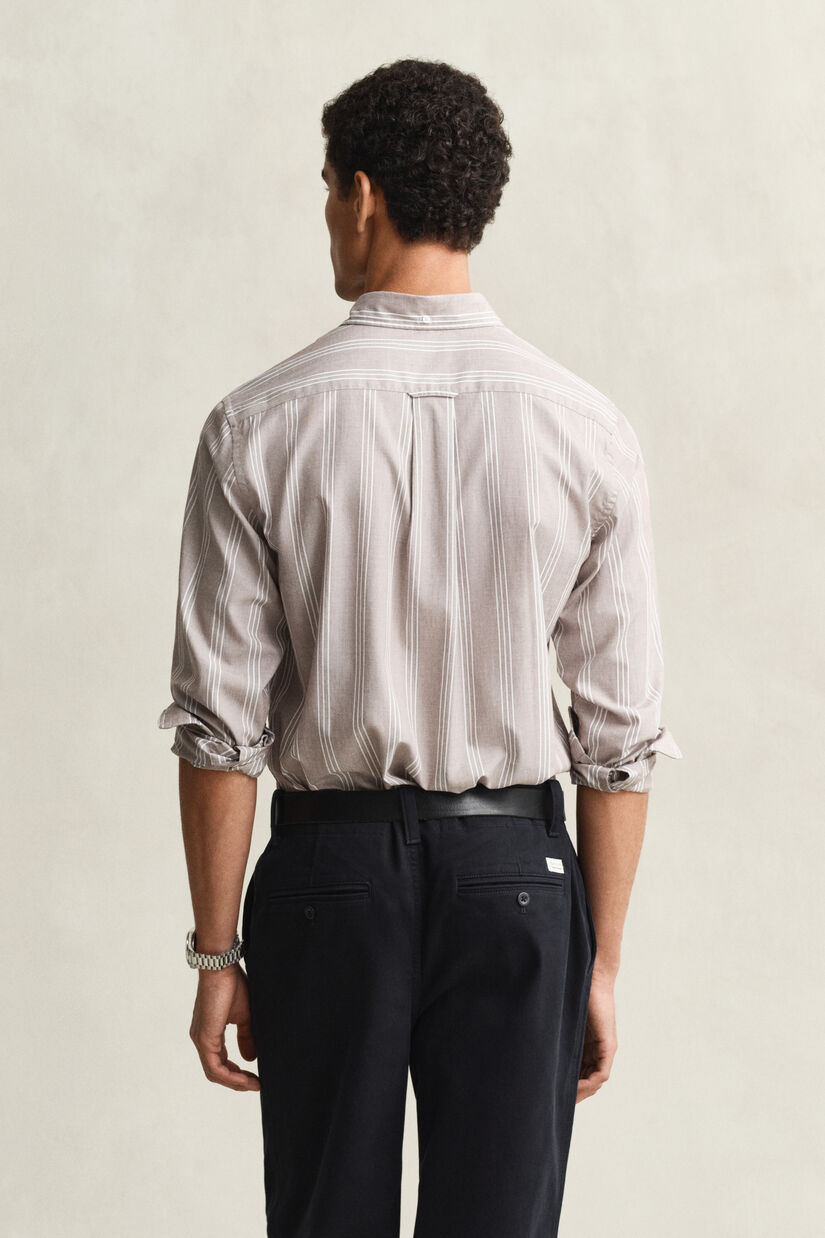 Regular Fit fil-&agrave;-fil poplin overhemd met strepen