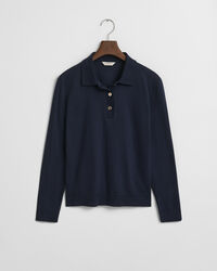 Seamless poloshirt met lange mouwen en knopen