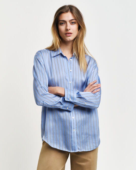 Relaxed Fit Fluid overhemd met strepen