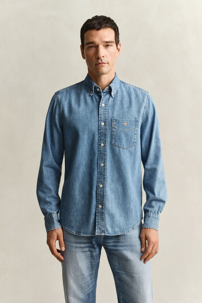 Regular Fit denim overhemd