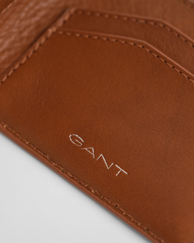 Dubbelgevouwen portemonnee van leer