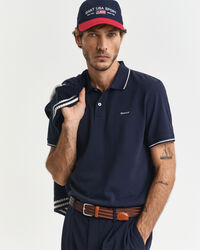 Piqu&eacute; poloshirt met randdetails