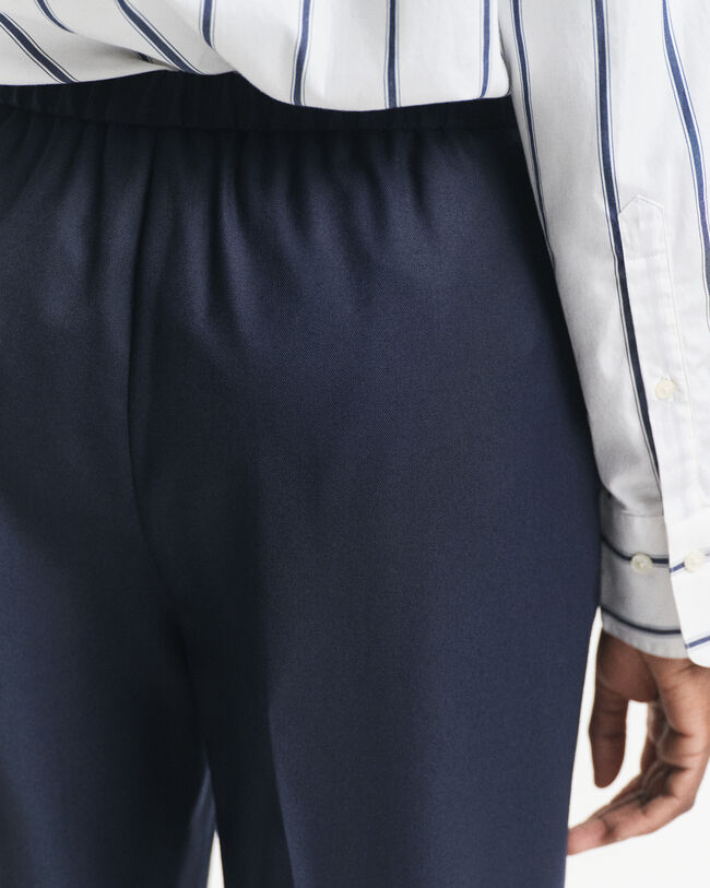 Broek met elastische taille van wolmix
