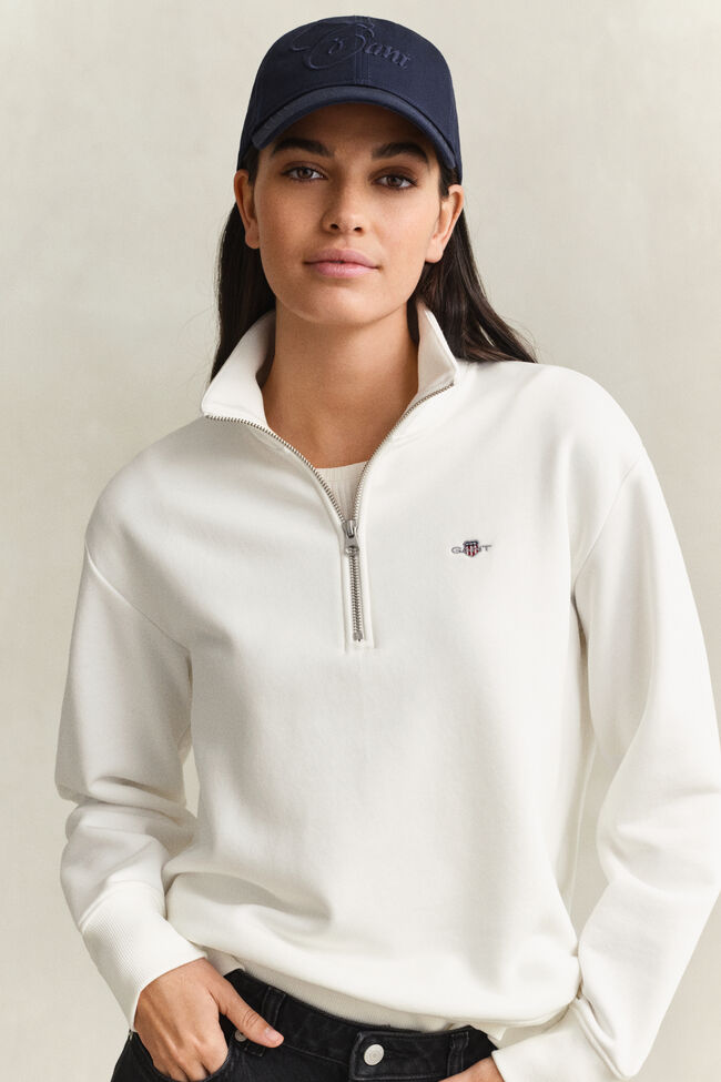Shield sweatshirt met korte rits
