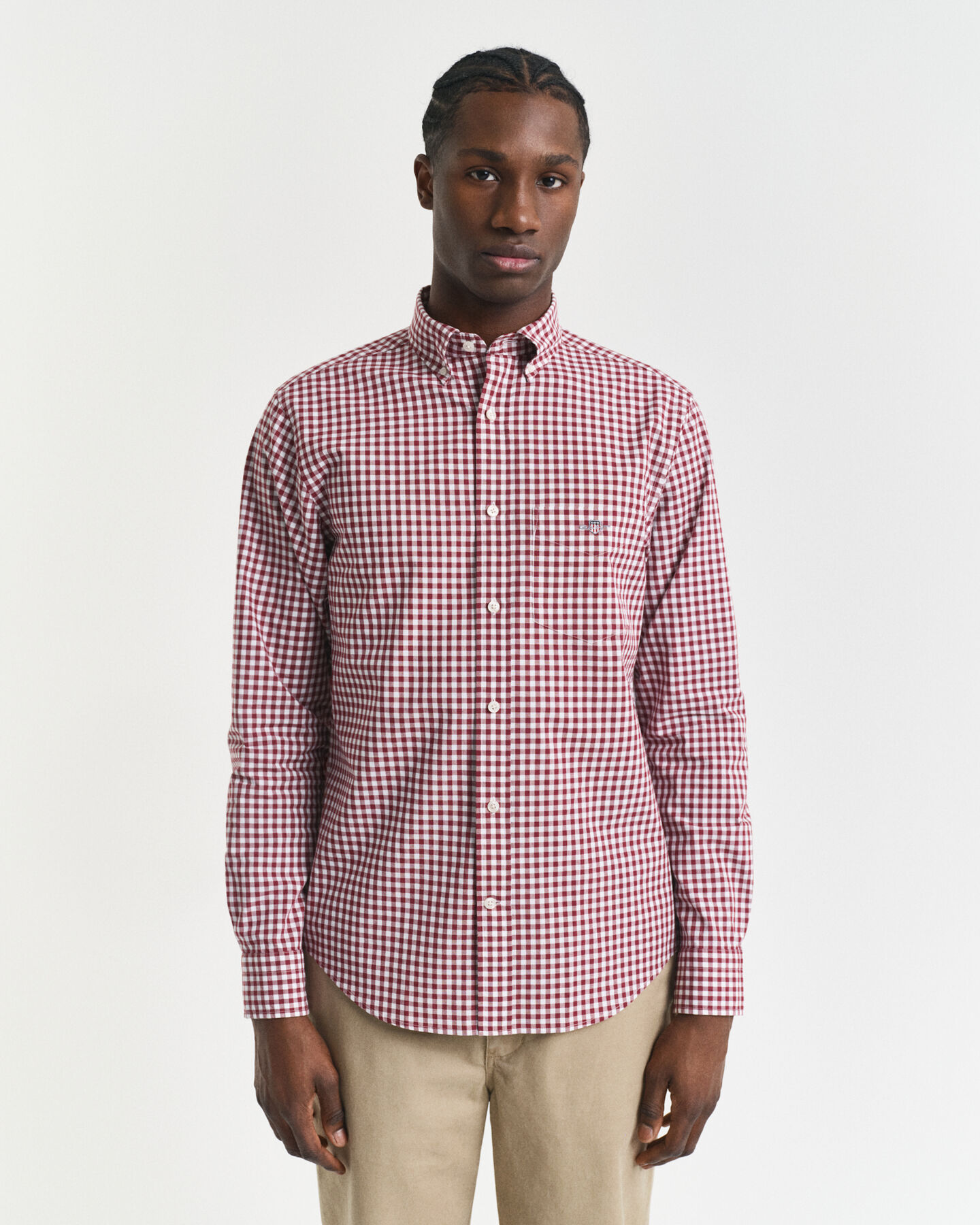 Regular Fit Classic overhemd met Gingham-ruitje van poplin