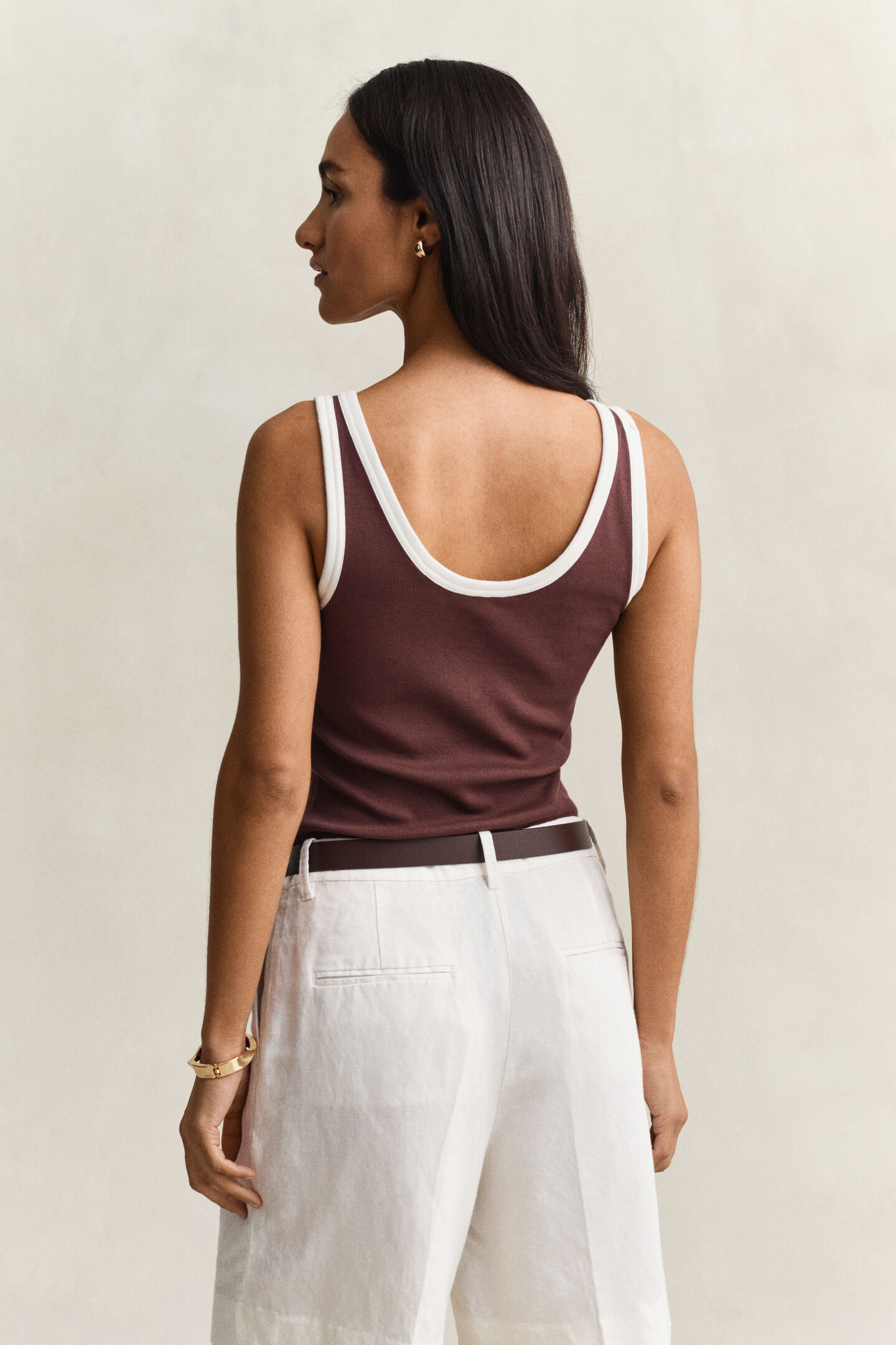 Geribde tanktop