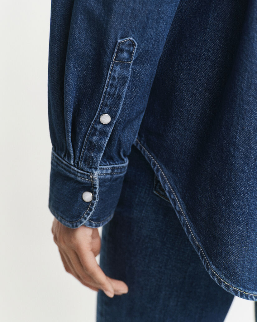 Relaxed Fit denim overhemd met zak