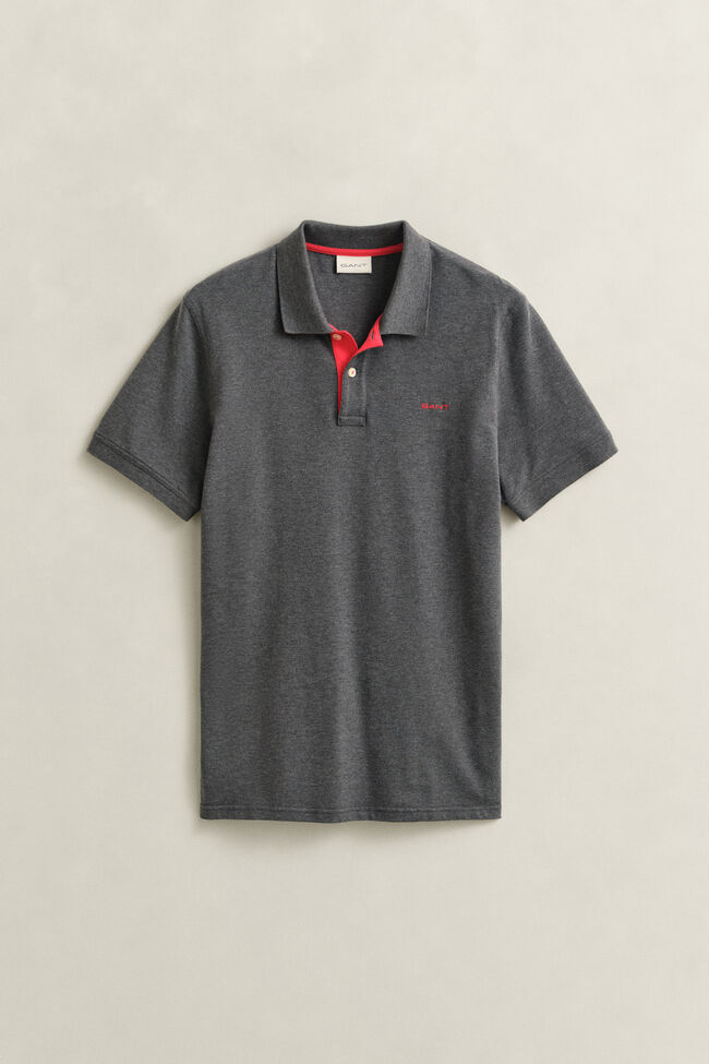 Piqu&eacute; poloshirt met contrasterend detail