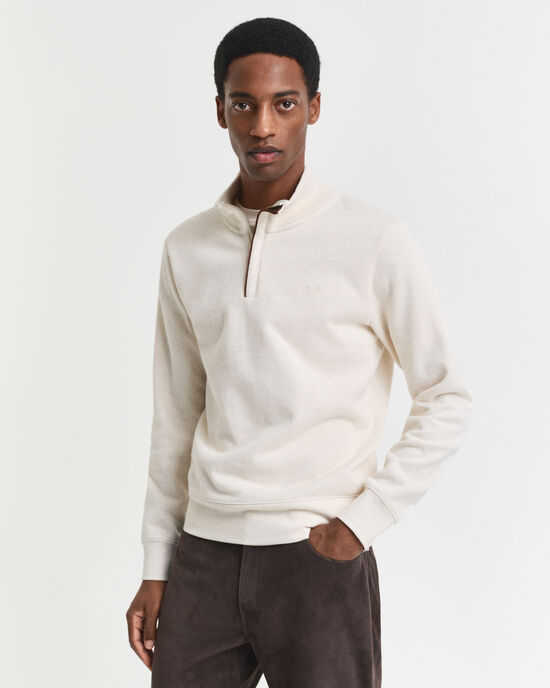 Sacker Rib sweatshirt met korte rits