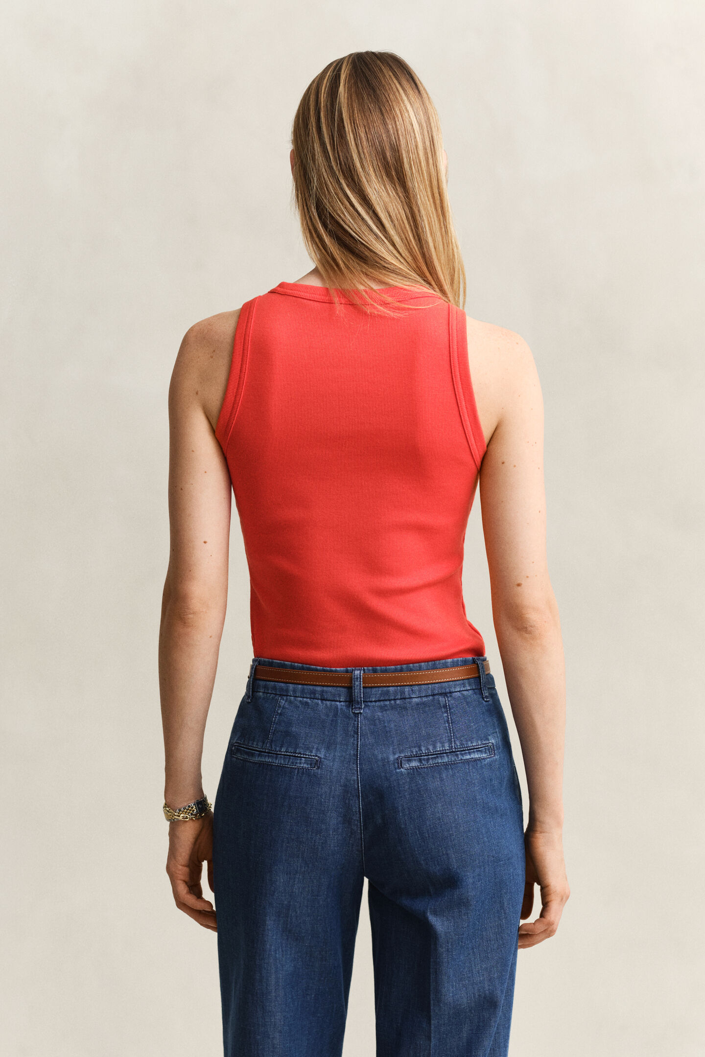 Geribde tanktop