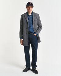 Tweekleurige wollen jas