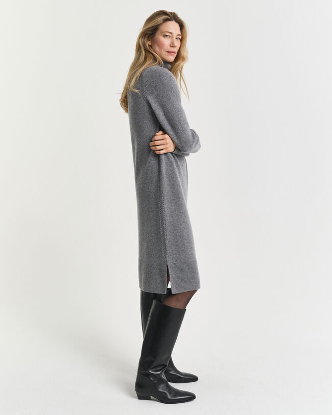 Jurk met col en gebreid detail