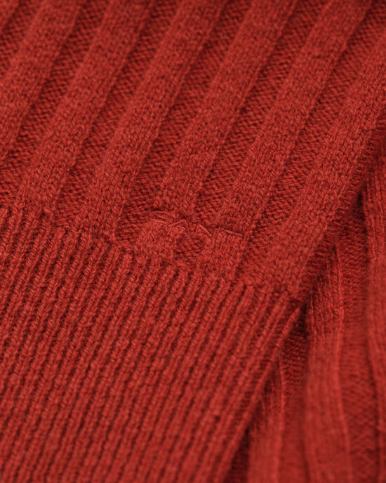 Trui met V-hals van geribde wol