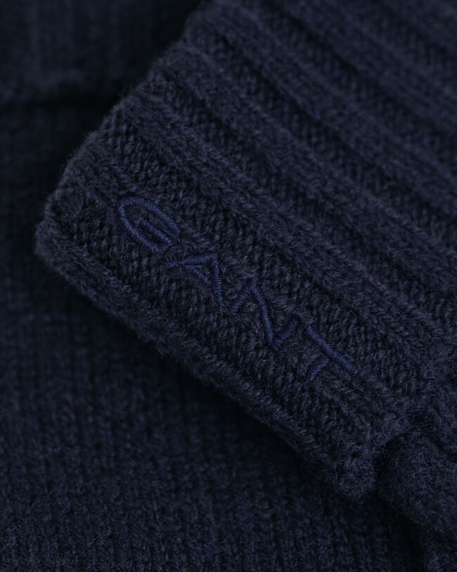 Wollen kabelgebreide handschoenen