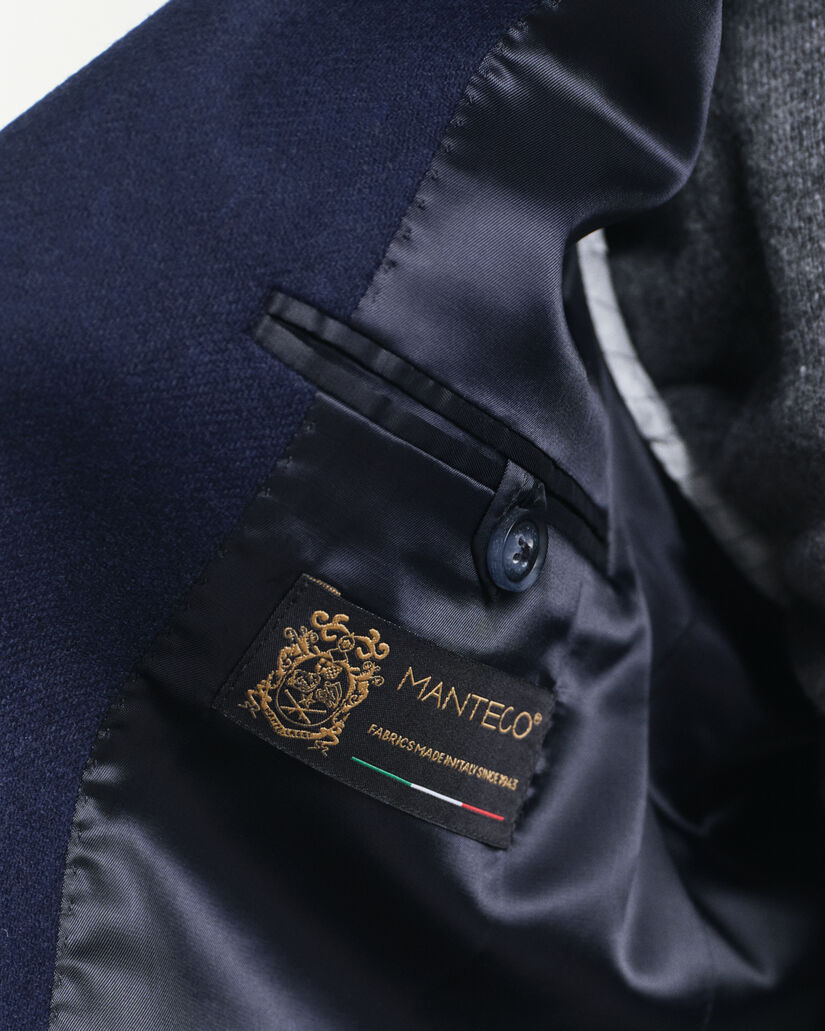 Slim Fit Club blazer van wolflanel