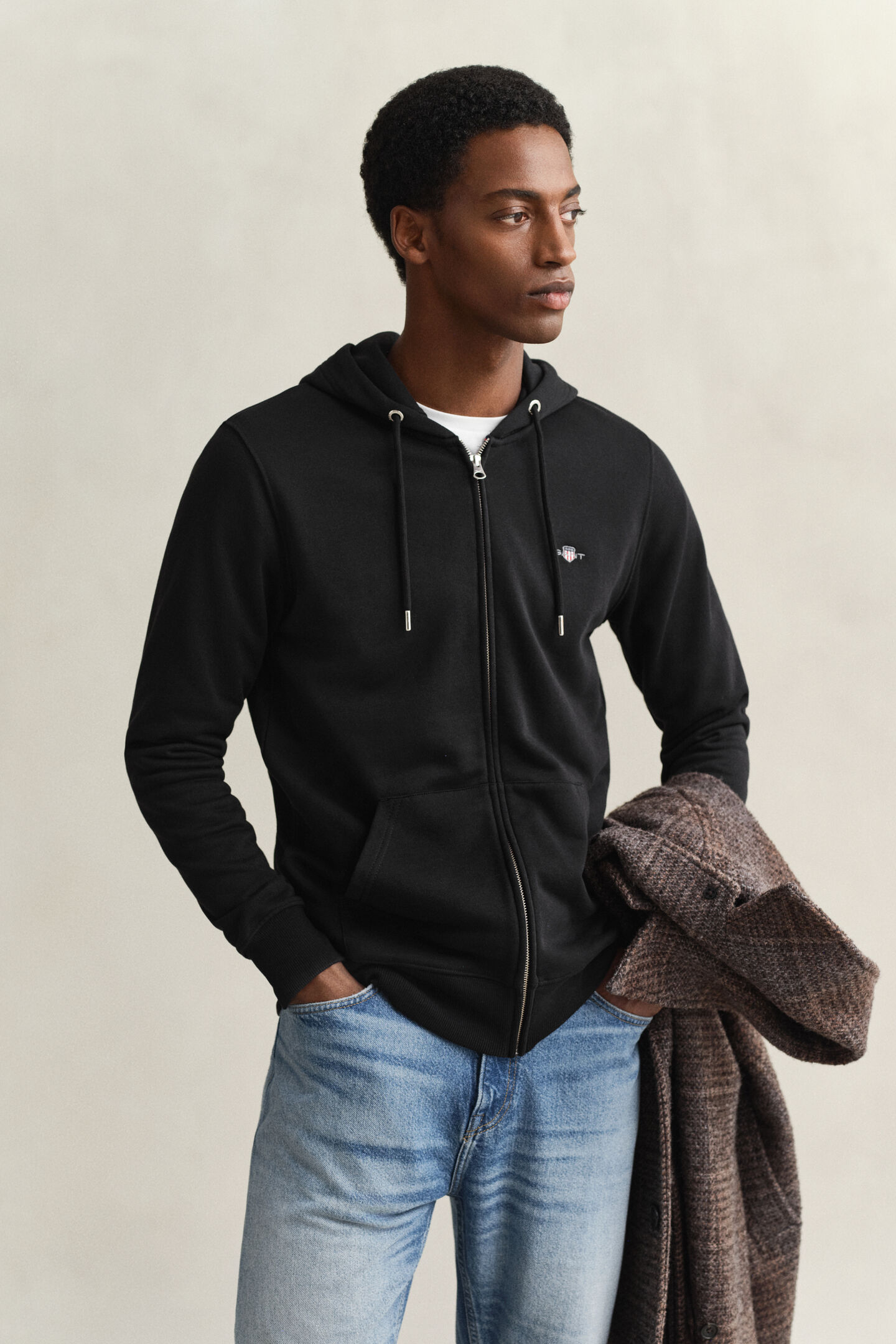 Shield hoodie met ritssluiting