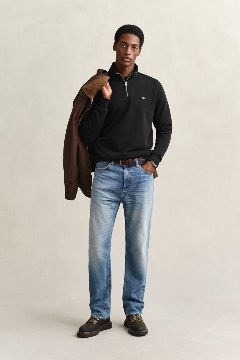 Shield sweatshirt met korte rits