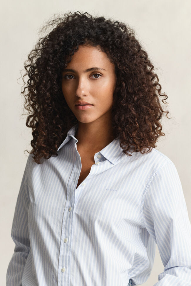 Regular Fit Classic overoverhemd met strepen van poplin