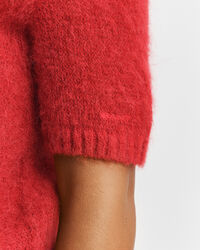 Trui van mohairmix met ronde hals en korte mouwen