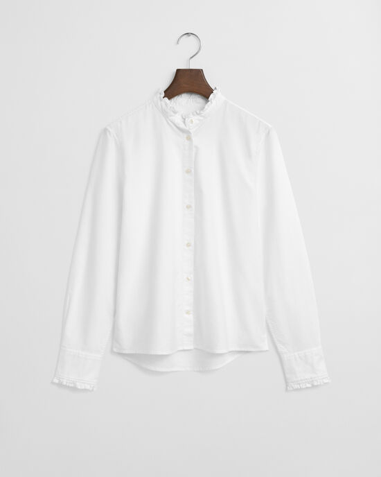 Klassieke Oxford-blouse met ruche