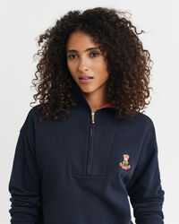 Sweatshirt met wapenembleem en korte rits