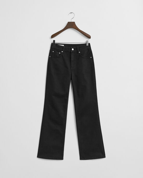 Slim Fit Flared jeans in het zwart