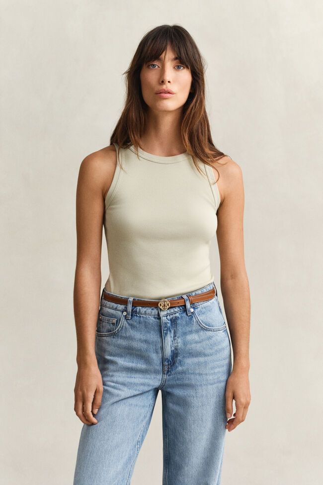 Geribde tanktop