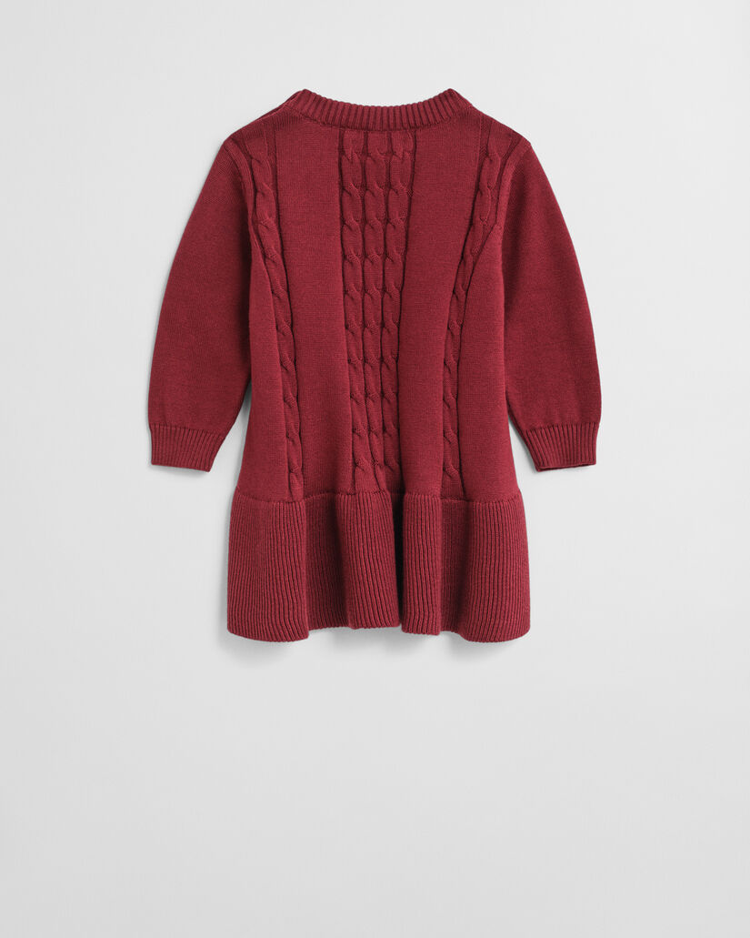 Baby Girl kabelgebreide jurk van katoen