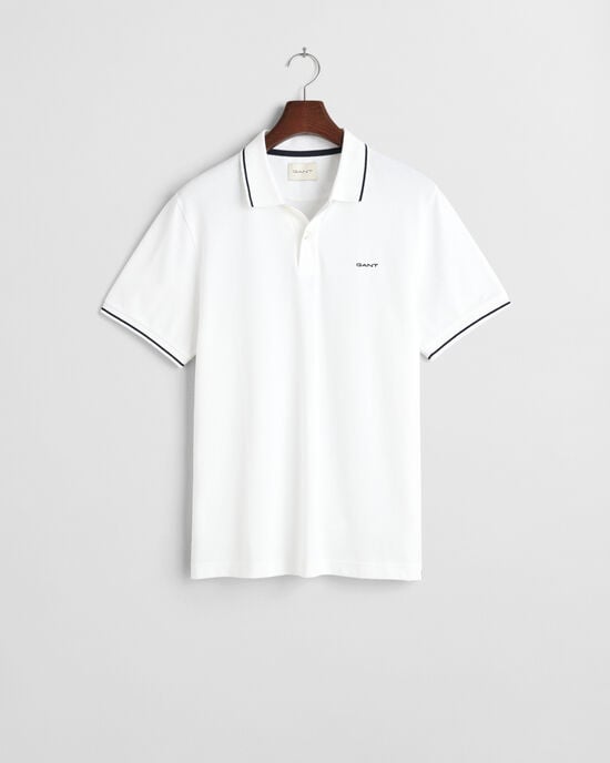 Piqu&eacute; poloshirt met randdetails
