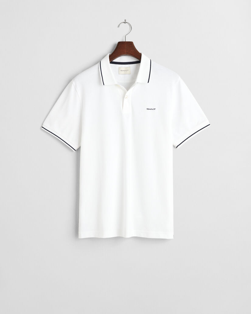 Piqu&eacute; poloshirt met randdetails