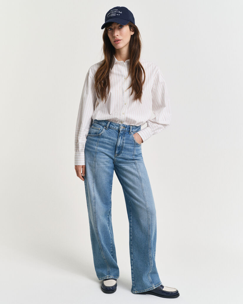 Relaxed Fit jeans met rechte zoom