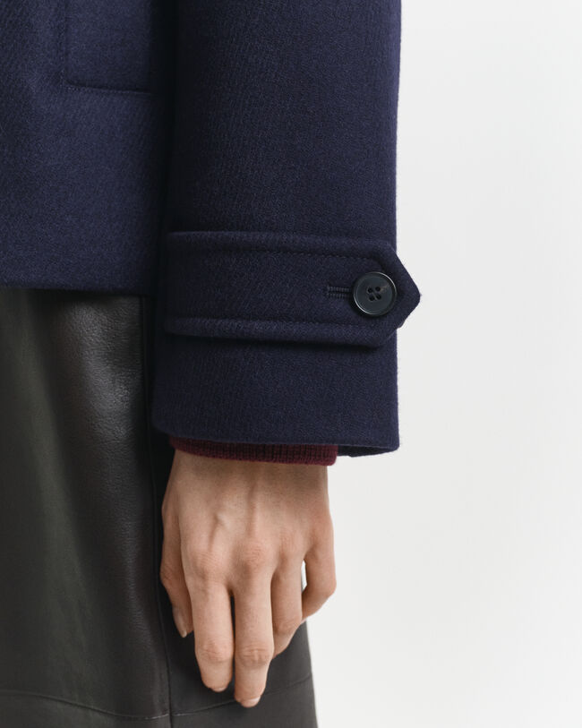 Korte Car Coat van wolmix