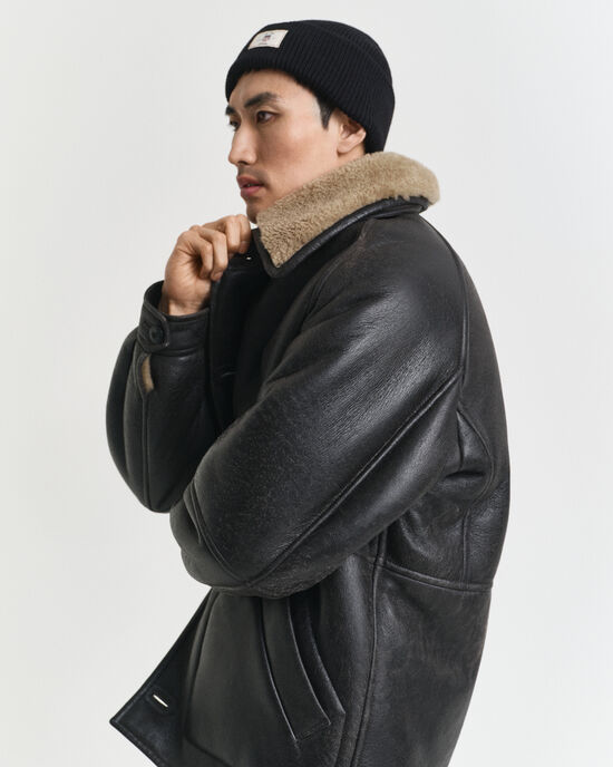 Beanie van geribde katoenmix