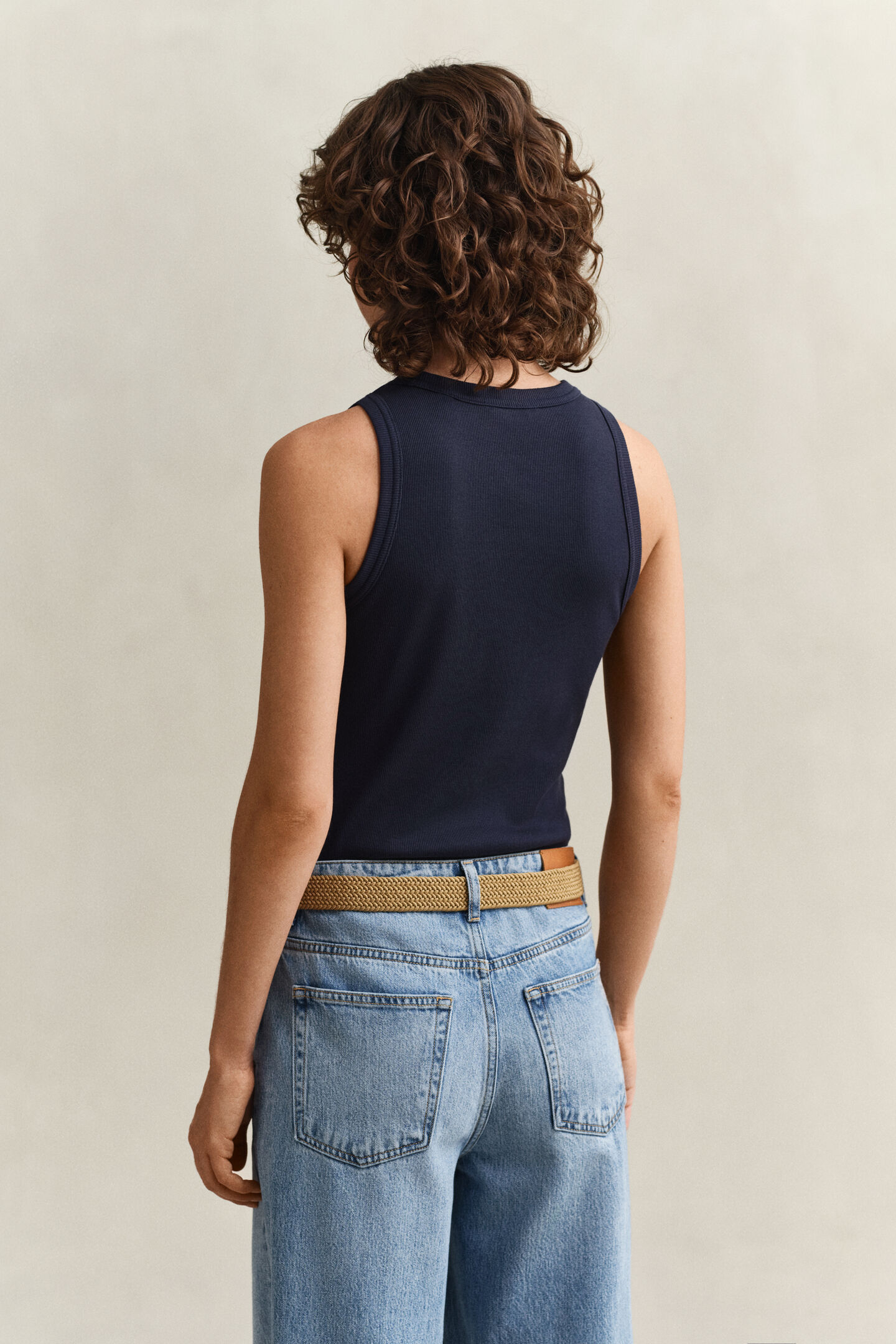 Geribde tanktop