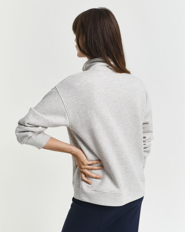 Sweatshirt met G-badge en een korte knoopsluiting