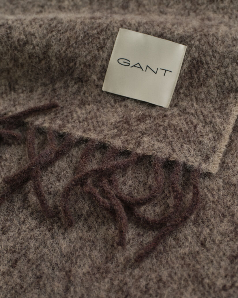 Sjaal met visgraatmotief van mohair en alpaca