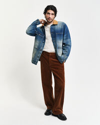 Lamswollen kabeltrui met ronde hals