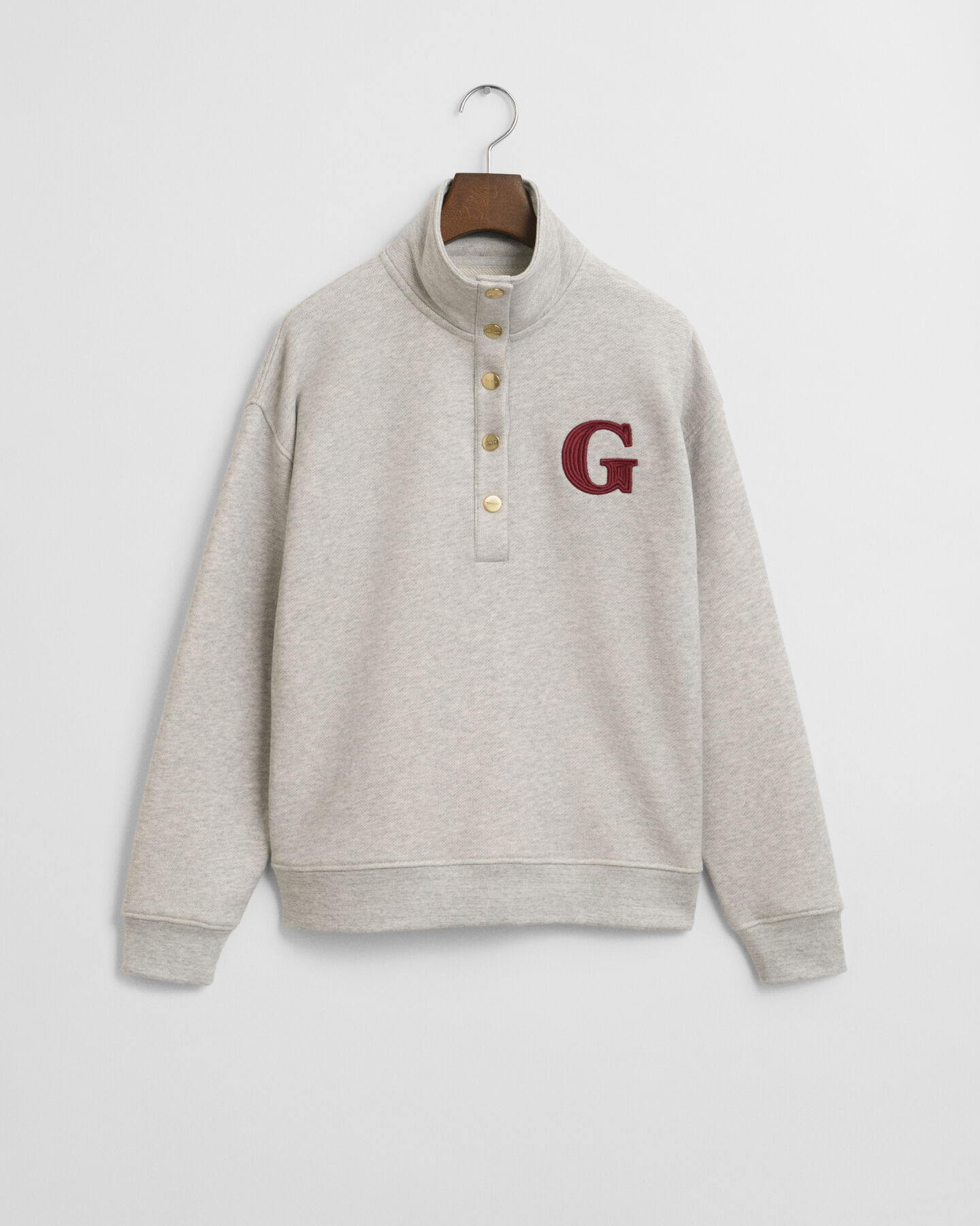Sweatshirt met G-badge en een korte knoopsluiting