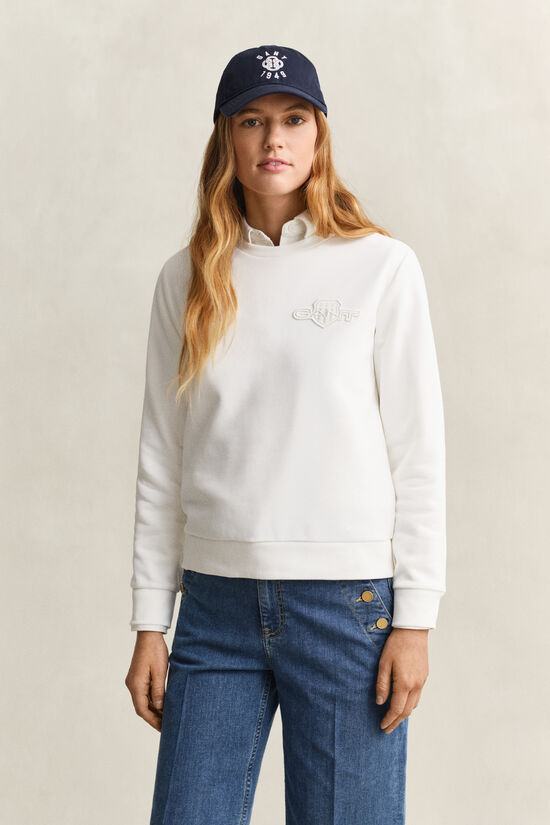 Tonal Shield sweatshirt met ronde hals