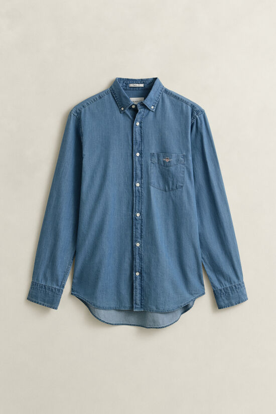 Regular Fit indigo overoverhemd