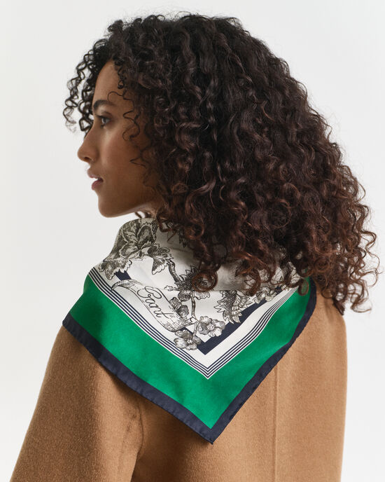 Zijden sjaal met boomprint