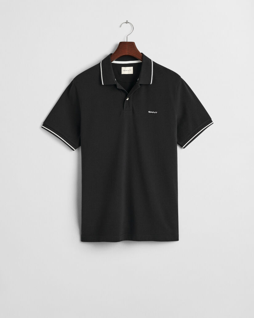 Piqu&eacute; poloshirt met randdetails