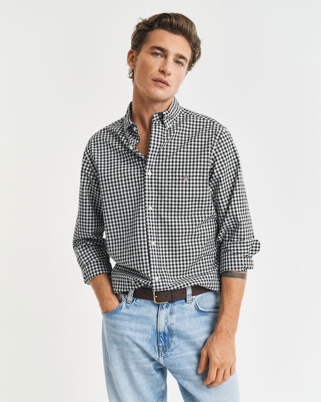 Regular Fit Classic overhemd met Gingham-ruitje van poplin