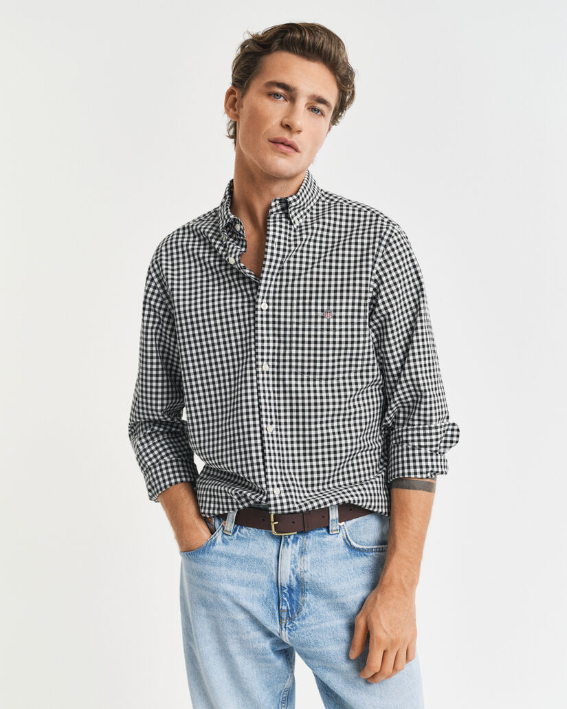 Regular Fit Classic overhemd met Gingham-ruitje van poplin