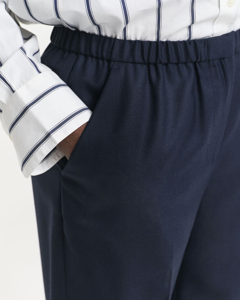 Broek met elastische taille van wolmix