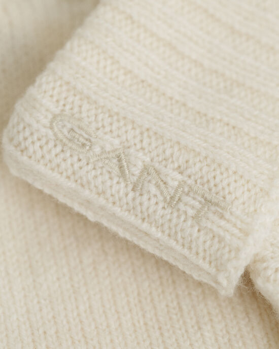 Wollen kabelgebreide handschoenen